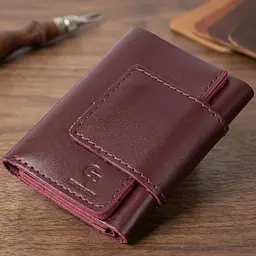 Глянцевий шкіряний портмоне Grande Pelle 11456 бордовий - мініатюра 1