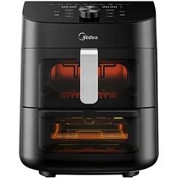 Аэрофритюрница двойная Midea MAD1100DADK 2 зоны приготовления 10 программ управления с телефона