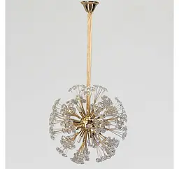 Золота підвісна люстра-куля з прозорими скляними кристалами Artlight 21621-500GD - мініатюра 2