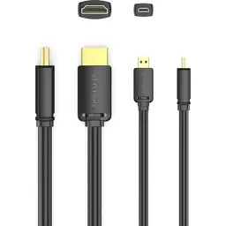 Кабель мультимедійний HDMI M to HDMI micro M 1.5m V2.0 4K 60Hz 18Gbps HDR Dolby Vention (AGIBG) - мініатюра 3