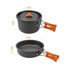 Набір туристичного посуду Camping Cooking, алюміній, з карабіном - мініатюра 4