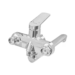 Змішувач для ванни Plamix Lucas-006 Euro SET (зі шлангом лійкою та кронштейном) хром PM0710 Хром - мініатюра 4