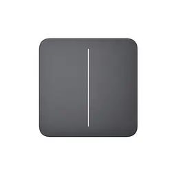 Розумний двоклавішний прохідний вимикач Ajax LightSwitch (2-gang/2-way) Jeweller (graphite/графіт) (26-00409)