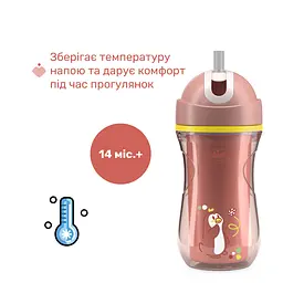Поїльник непроливайка з трубочкою Chicco Sport Cup 266 мл 14 м+ кораловий (06991.15) - мініатюра 4