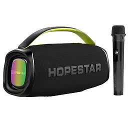 Бездротова караоке система - портативна колонка + мікрофон Hopestar A40 чорна - мініатюра 2