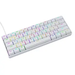 Ігрова дротова механічна клавіатура AK61 / Red Switch / Hot Swappable / 60% / White