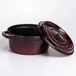 Кокотниця чавунна емальована 4 л, бургунді Yongkang HP-FLG-10 burgundy - мініатюра 3