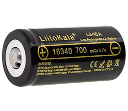 Акумулятор LiitoKala Lii-16A 16340 700mah (Чорний) - мініатюра 5