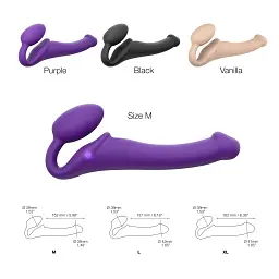 Безремінний страпон Strap-On-Me Vibrating M, 18 см - мініатюра 4