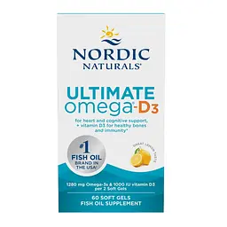 Риб'ячий жир Nordic Naturals Ultimate Omega-D3 зі смаком лимона 60 капсул - мініатюра 2
