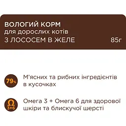 Вологий корм для котів Club 4 Paws Premium з лососем у желе 85 г (B5640301) - мініатюра 2