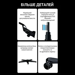 Крісло ігрове Anda Seat Phantom 3 Pro Size L Black Fabric (AD18YC-06-B-F) - мініатюра 8