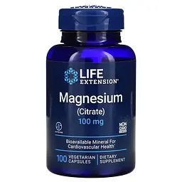 Вітаміни та мінерали Life Extension Magnesium Citrate 100 mg, 100 вегакапсул