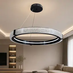 Світлодіодна люстра підвісна Artlight MB240118/60BK з чорним кільцем, 66W