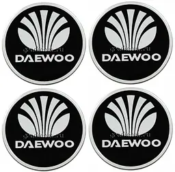 Наклейка на ковпак Daewoo 60мм чорний 4 шт