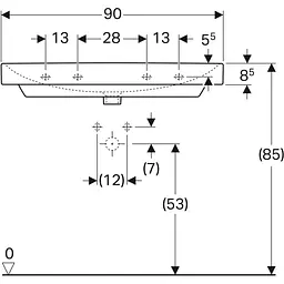 Раковина Geberit Smyle Square 90 500.250.01.1, Білий - мініатюра 4