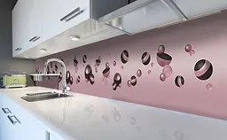 Кухонний фартух Чорний перли Сфери вінілова для кухні 65х250 см Абстракція Рожевий Happy Pocket Z184300 - мініатюра 5