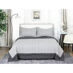 Комплект постільної білизни Soho Gray Євро з легкою ковдрою 200 х 230 см (03-BT-7173-Gray) - мініатюра 4