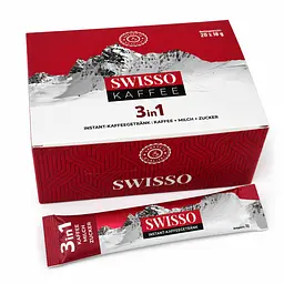 Кава розчинна Swisso Kaffee 3в1 кава молоко цукор у стіках 20 х 18 г
