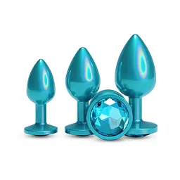 Набір анальних пробок NS Novelties Rear Assets - Trainer Kit - Iridescent Teal
