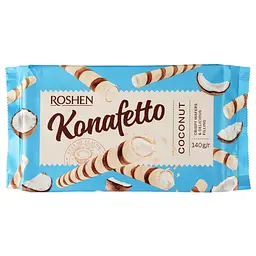 Трубочки вафельные Roshen Konafetto с кокосовой начинкой 140 г (843964)