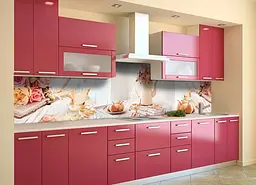 Кухонний фартух Осінні Груші для кухні наклейка троянди дошки натюрморт Рожевий 65х250 см Happy Pocket Z180533 - мініатюра 2