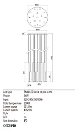 Підвісний світильник Redo MADISON SU LED 64W 3000K SGD (4.1.2) 01-2058 - мініатюра 3