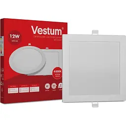 Квадратний світлодіодний врізний світильник Vestum 12W 4000K 220V 1-VS-5204