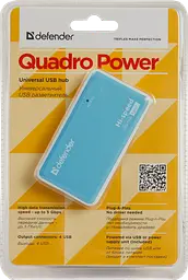 USB-хаб Defender Quadro Power+Adapter 4xUSB 2.0 220V (83503) (6054145) - мініатюра 6