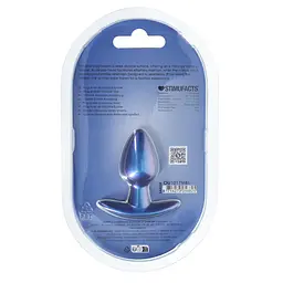 Анальна пробка Ouch! Smooth Anal Plug Metallic S 6.5 см (синій) - мініатюра 7