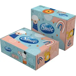 Серветки косметичні тришарові Smile білі 70 шт. в асортименті - мініатюра 3