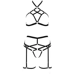 Комплект білизни Passion Exclusive Morgan SET OpenBra Black S/M - мініатюра 5