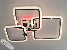 Люстра стельова LED Diasha A8208/3HR, 65W, 3200K-6500K, хром, метал, сучасний стиль для дому
