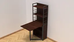 Стіл книжка з етажеркою Практик 2 Ferrum-decor 1555x640x990 Чорний метал ДСП Венге Магія 16 мм (FRD-105393) - мініатюра 5