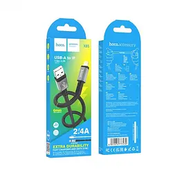 Кабель Hoco X85 Pisces Cable USB to Lightning 2A 1m Black - мініатюра 2
