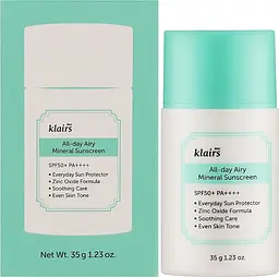М’який мінеральний сонцезахисний крем Klairs All-day Airy Mineral Sunscreen 35 г - мініатюра 2