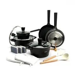 Набір посуду OSFE YD-16, 16 предметів з алюмінію. чорний (YD-16) - мініатюра 5