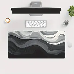 Килимок для миші та клавіатури " Black Waves" 80×30 см , Чорний