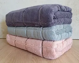 Набір турецьких махрових рушників Cestepe MicroCotton Premium 3 штуки 70x140 Kare 2 щільність 600 г/м2 - мініатюра 6
