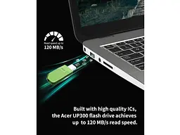 USB флеш накопичувач Acer 32 GB UP300 Green (BL.9BWWA.557) - мініатюра 2