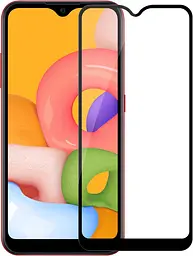 Захисне скло Tempered Glass 11D Premium Full Glue Samsung Galaxy A01 2020 A015 black