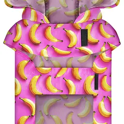 Дощовик-накидка з капюшоном для собак WAUDOG Clothes, малюнок "Банани на рожевому", S, А 32-35 см, B 41-52 см, С 26-33 см - мініатюра 4