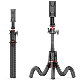 Штатив RTAKO C03 Octopus Extendable Tripod Selfie Stick (with Detachable Phone Holder) Black (6942063212416) - мініатюра 2