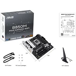 Материнська плата ASUS B850M MAX GAMING WIFI (B850M MAX GAMING WIFI) (Socket AM5, AMD B850, Micro-ATX) - мініатюра 6