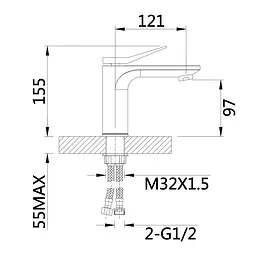 Змішувач для умивальника Qtap Presto QTPRE270GRP45581 Graphite Графіт - мініатюра 2