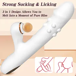 Вібратор для подвійної стимуляції Silicone Vibrator 3 режими обертання та 7 режимів лизання Boss Series 63-00079 101964 - мініатюра 5