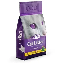 Наповнювач Catfun бентонітовий для котячих туалетів з ароматом лаванди 10 л