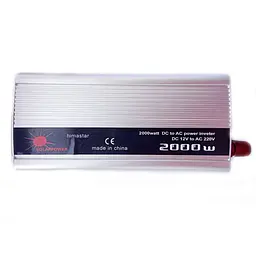 Автомобільний інвертор Solar Power Inverter Himastar 003 c 12V на 220V 2000W модифікована синусоїда Silver, 1 розетка, 1 USB (11036)