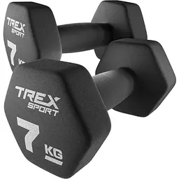 Гантелі для фітнесу неопренові TREX Sport TX-070VD 2x7кг