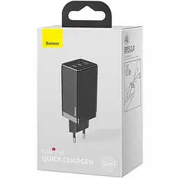 Мережевий зарядний пристрій Baseus GaN2 Pro Quick Charger 1USB + 2Type-C 65W CCGAN2P-B01 Black - мініатюра 2
